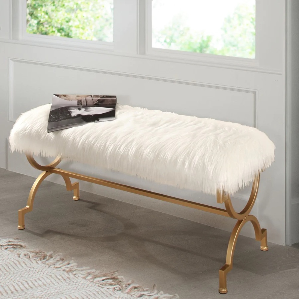 Zoe Faux Fur Bench